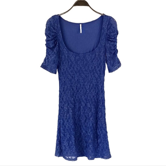 Free People Lace Overlay Mini Fit & Flare Dress - Picture 1 of 10